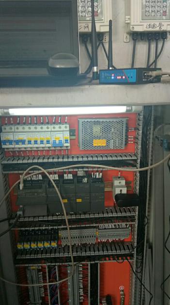 The Ethernet port of a PLC is connected to a industrial router