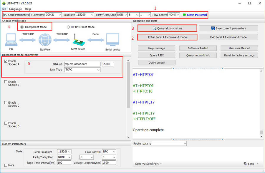 Configure G781 parameters