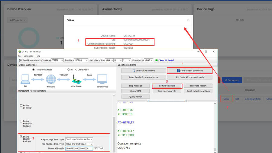 Fill in the identity package ID and password created by USR Cloud