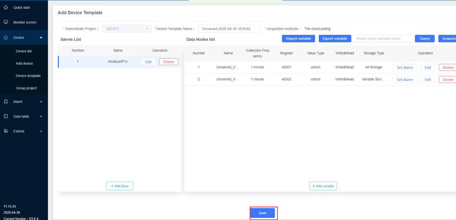 Configure the variables