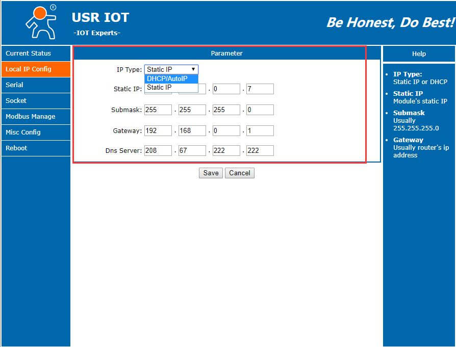 set the IP mode of M511 to DHCP