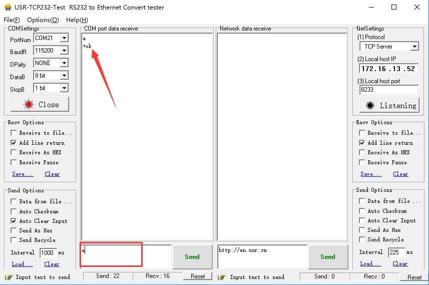 USR-TCP232-Tester