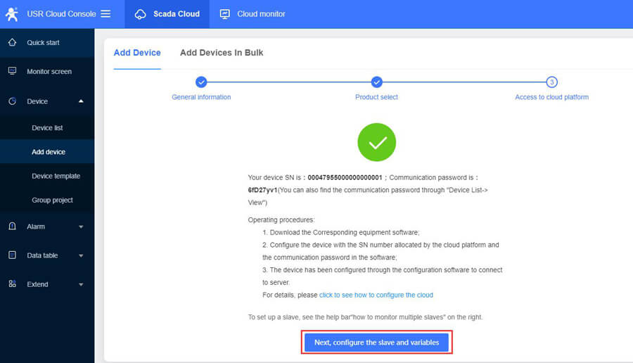 Select a data template,  click MODBUS RTU.