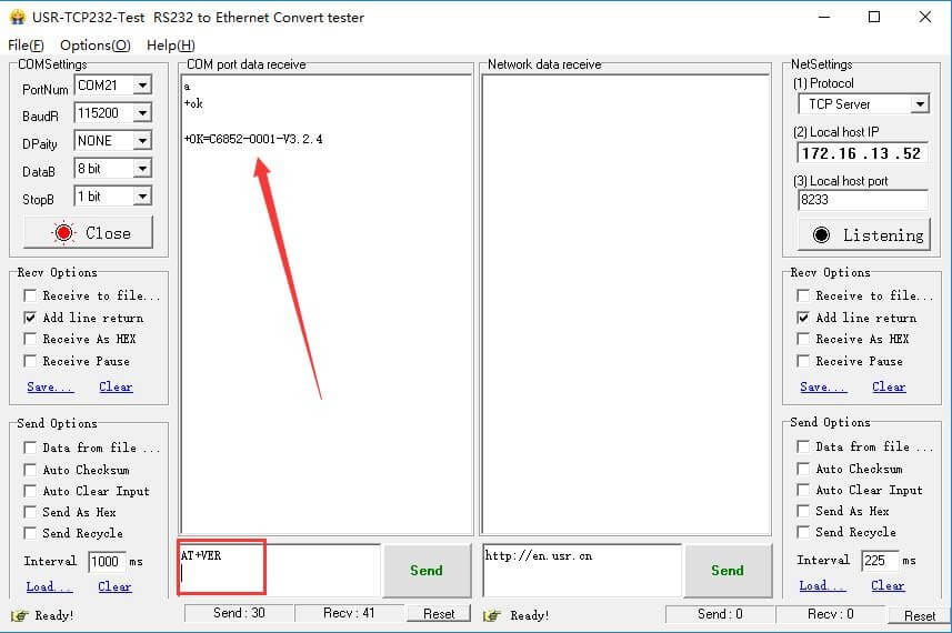 USR-TCP232-Tester