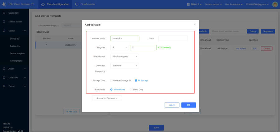 Configure the variables