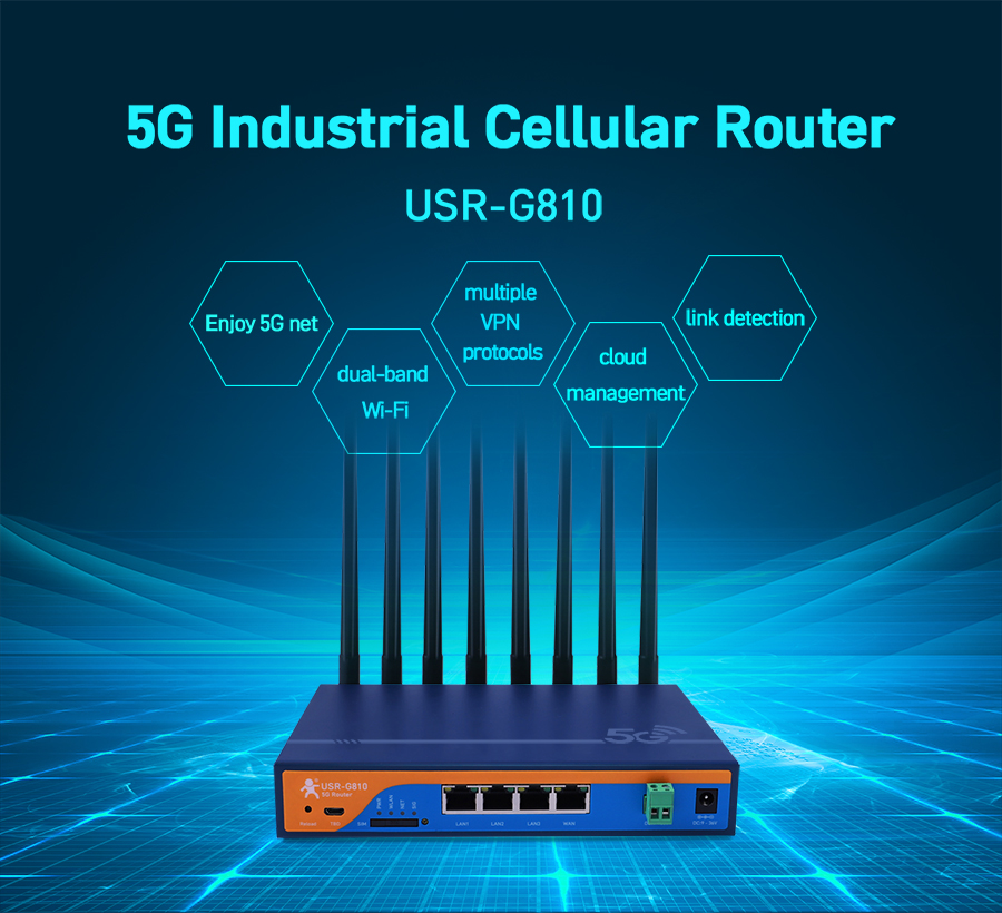 Industrial 5G Routers, 5G Industrial Gigabit Cellular Router USR-G810