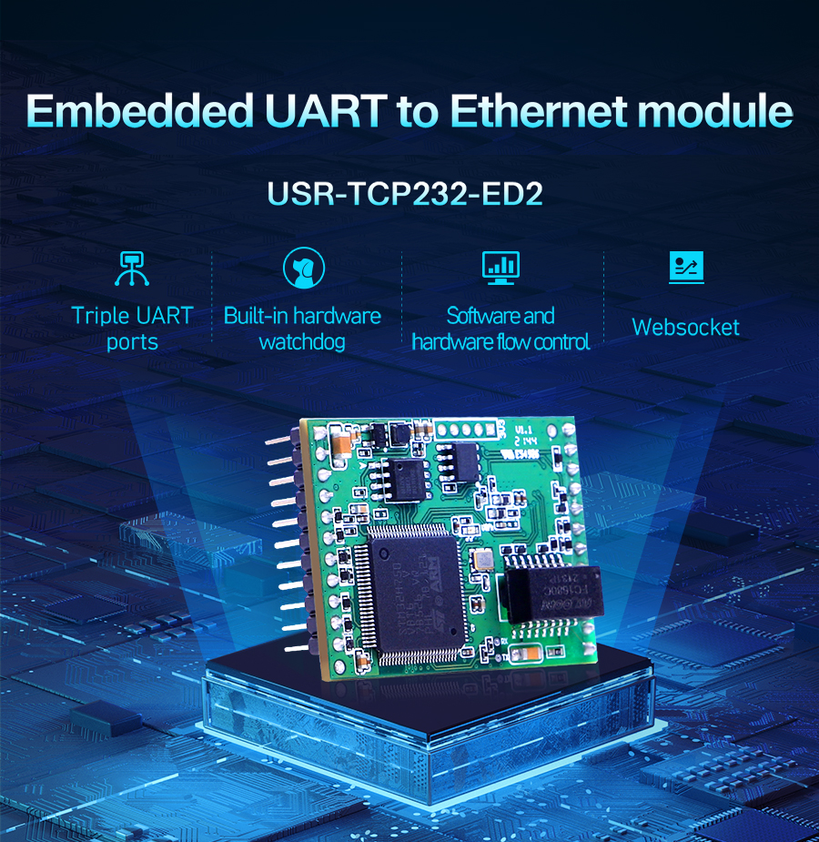 3-TTL to Ethernet Modules/Embedded UART to Ethernet Module USR-TCP232-ED2