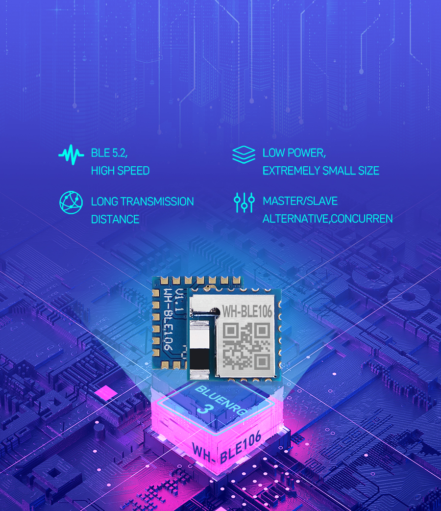 Industrial low power bluetooth module WH-BLE106