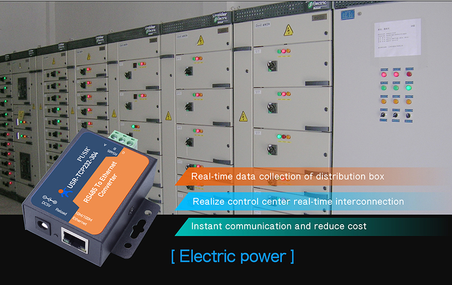 application of rs485 to tcp ip converters: Electric power